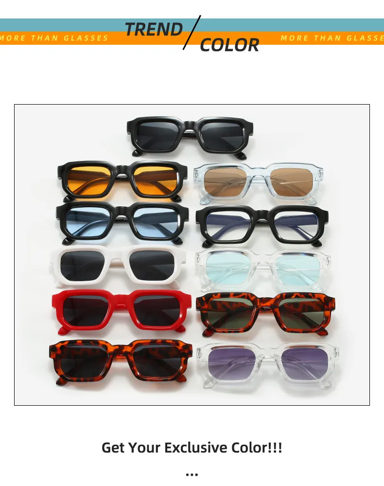 Square Small Frame Sunglasses Fashionable Retro  Style Personality Sun Glasses Unisex Travel Fishing Sunscreen display picture 5
