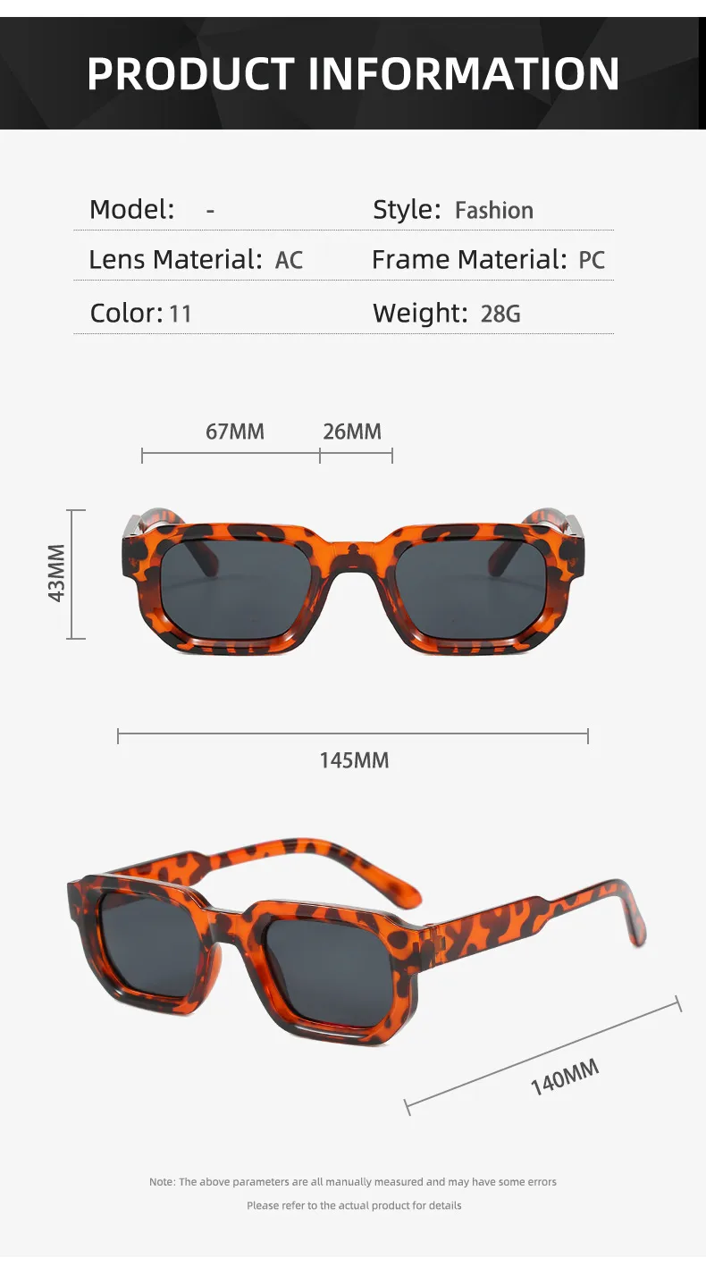 Square Small Frame Sunglasses Fashionable Retro  Style Personality Sun Glasses Unisex Travel Fishing Sunscreen display picture 6