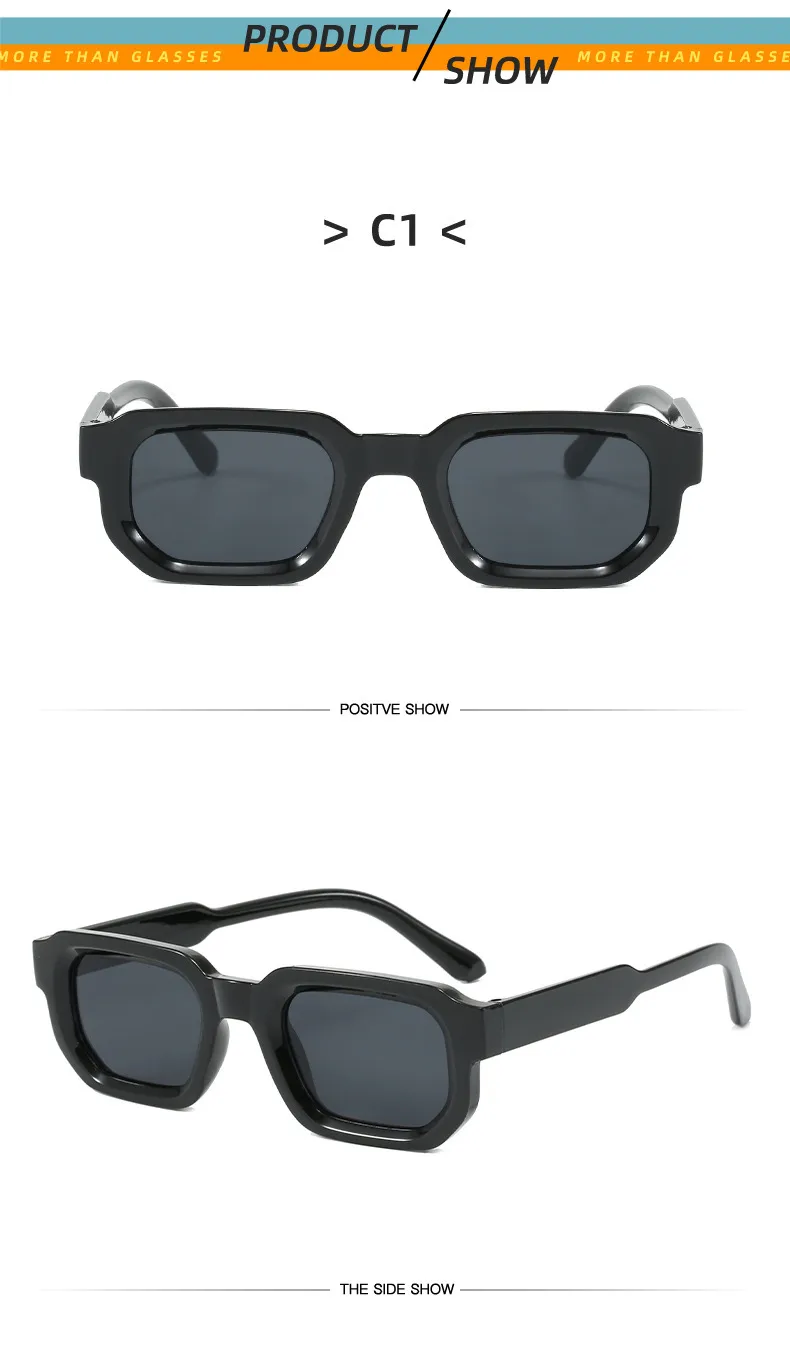 Square Small Frame Sunglasses Fashionable Retro  Style Personality Sun Glasses Unisex Travel Fishing Sunscreen display picture 8