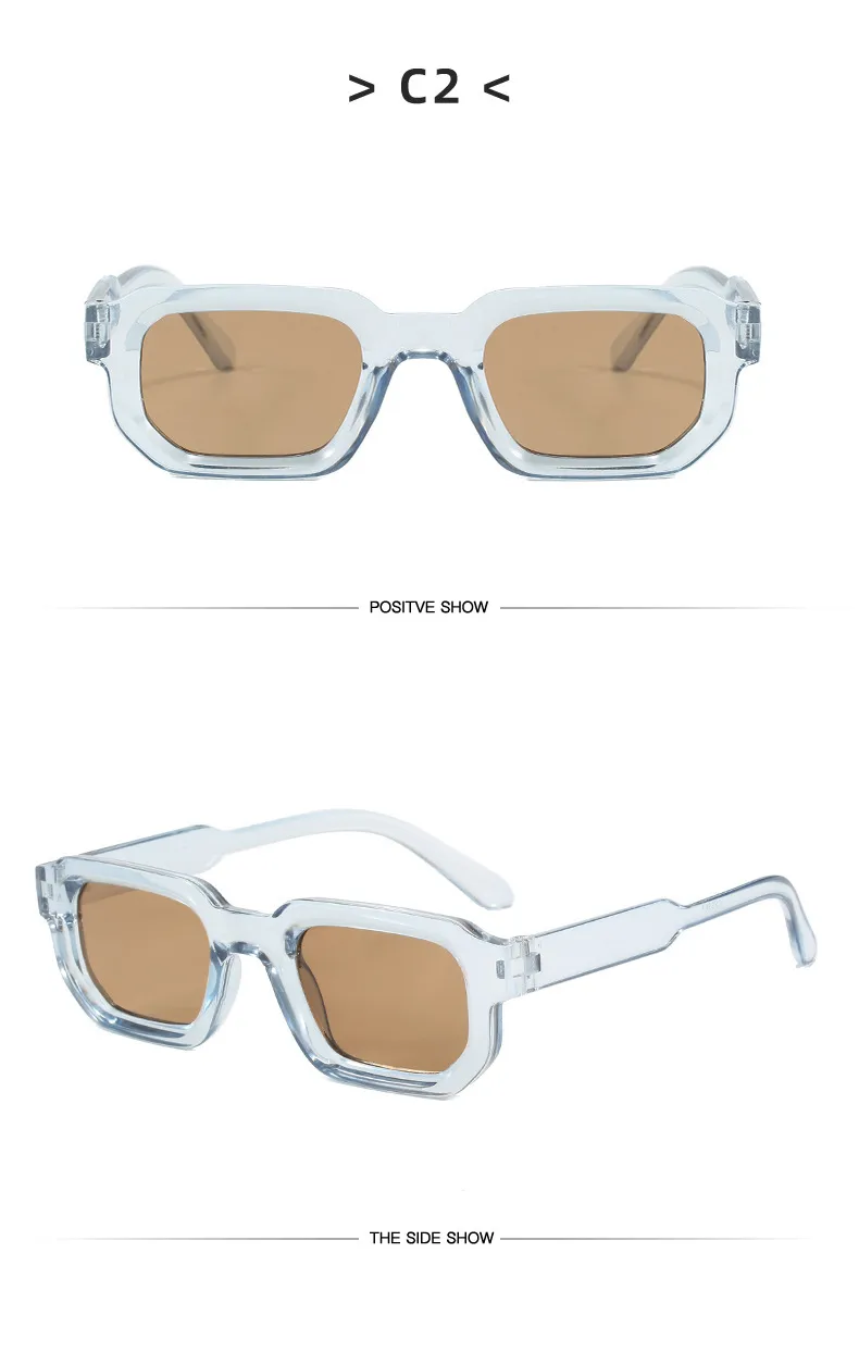 Square Small Frame Sunglasses Fashionable Retro  Style Personality Sun Glasses Unisex Travel Fishing Sunscreen display picture 9