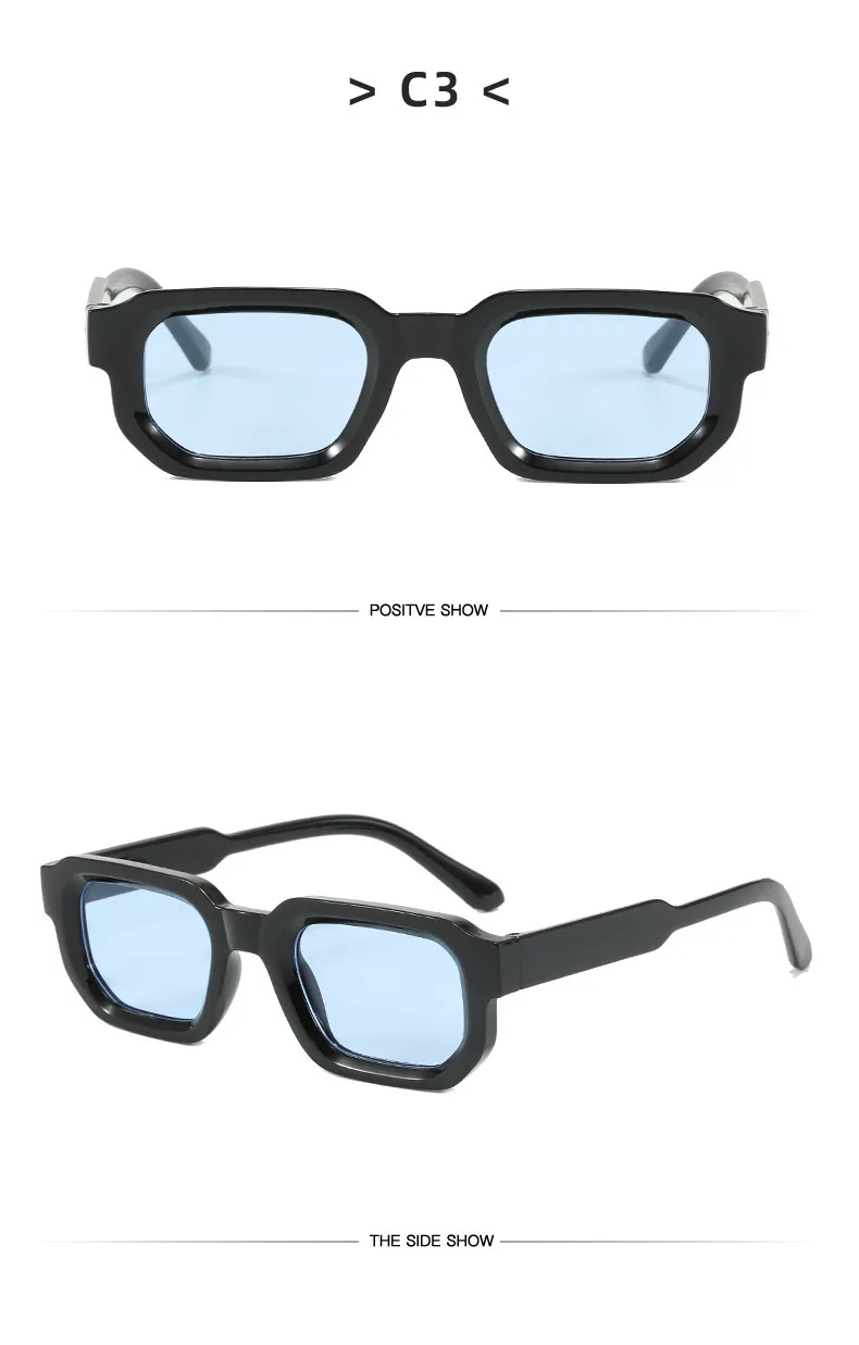 Square Small Frame Sunglasses Fashionable Retro  Style Personality Sun Glasses Unisex Travel Fishing Sunscreen display picture 10