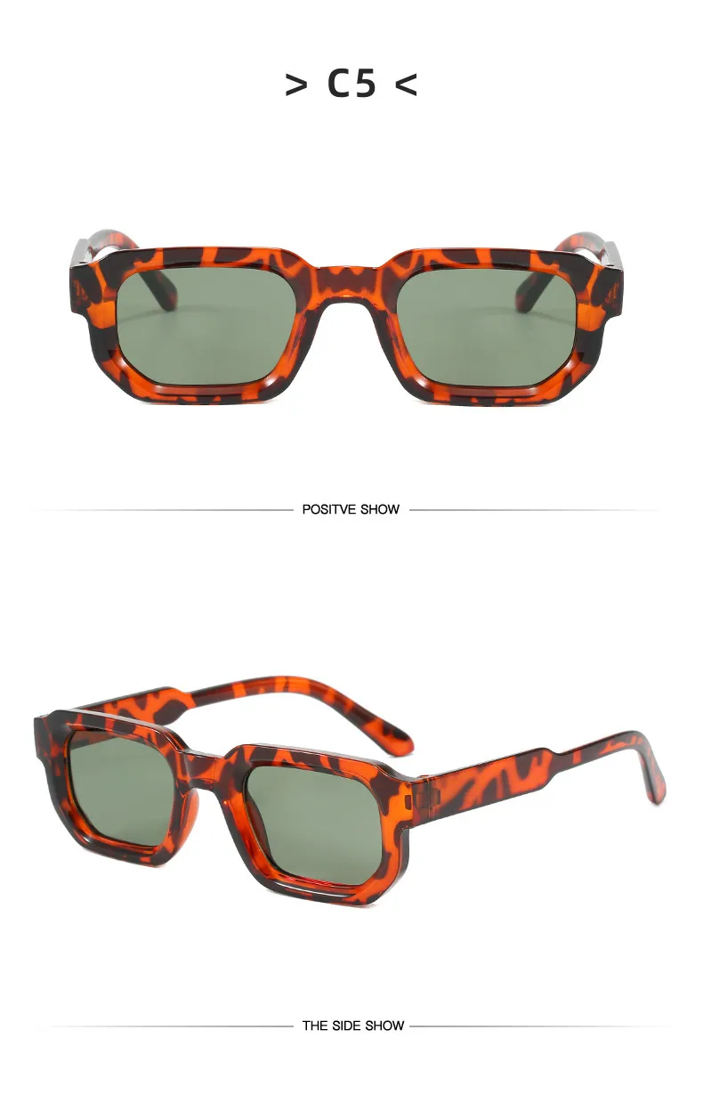 Square Small Frame Sunglasses Fashionable Retro  Style Personality Sun Glasses Unisex Travel Fishing Sunscreen display picture 12