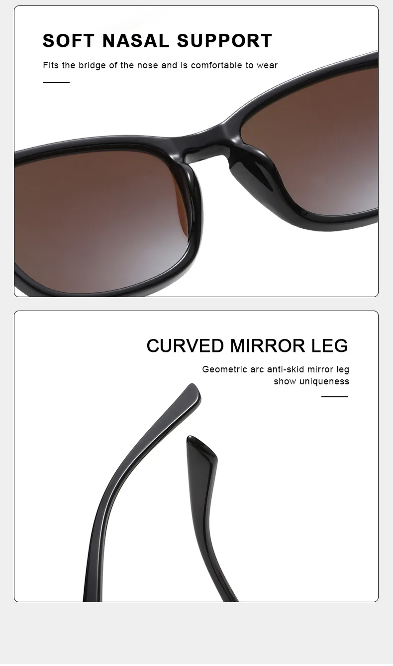 Square Full Frame UV Protection Sunglasses For Men And Women Leopard Pattern Fashionable High-End Sun Glasses Black PC Material display picture 6