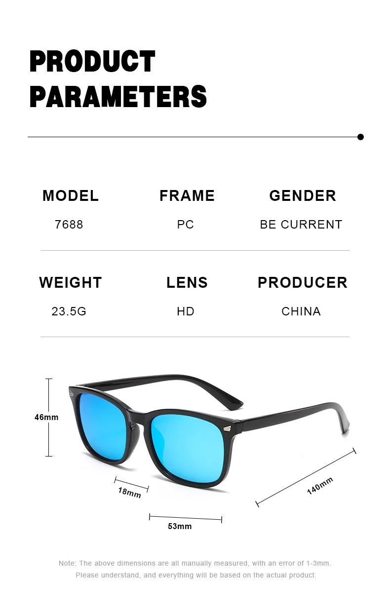 Square Full Frame UV Protection Sunglasses For Men And Women Leopard Pattern Fashionable High-End Sun Glasses Black PC Material display picture 7