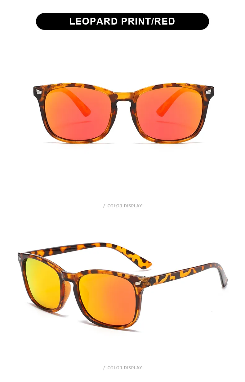Square Full Frame UV Protection Sunglasses For Men And Women Leopard Pattern Fashionable High-End Sun Glasses Black PC Material display picture 13