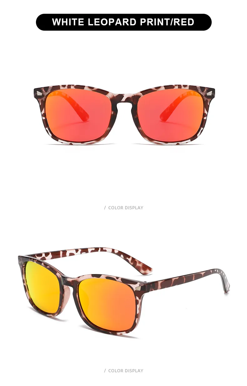 Square Full Frame UV Protection Sunglasses For Men And Women Leopard Pattern Fashionable High-End Sun Glasses Black PC Material display picture 14