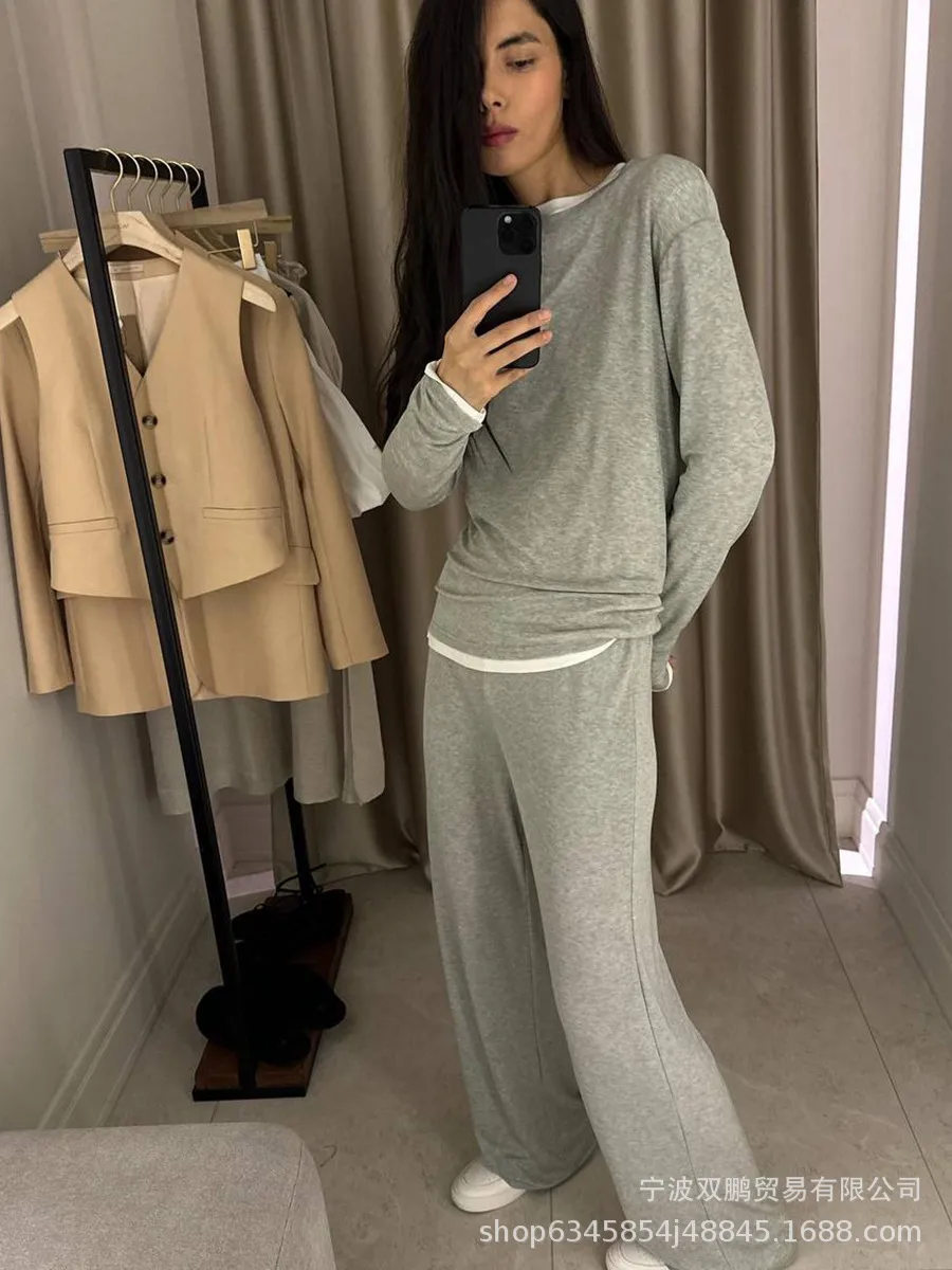 Fashionable Long Open Cardigan Short Skirt Set Women's Strap Vest Three-piece Casual Streetwear Loose Fit Modal Fabric display picture 14