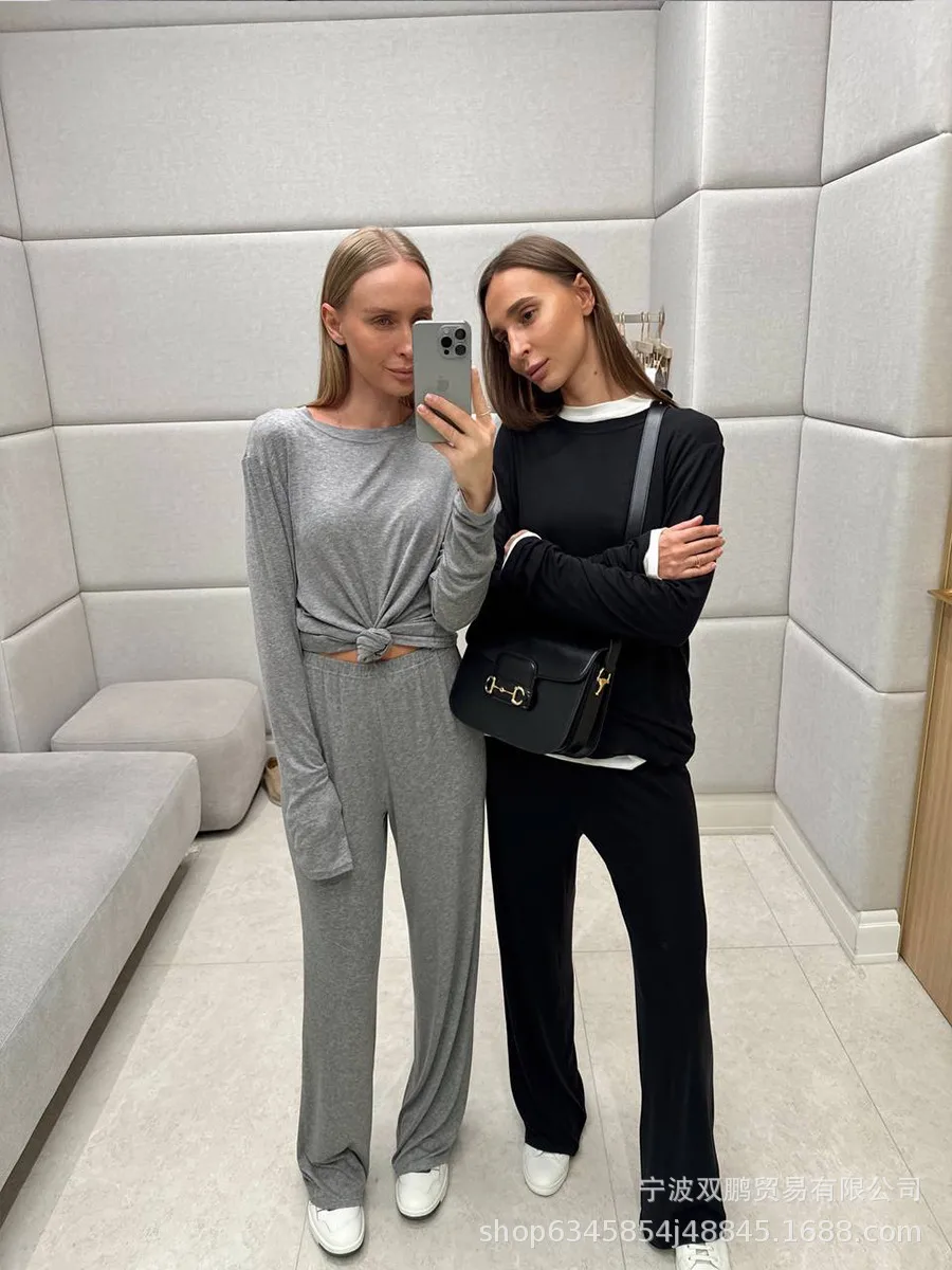 Fashionable Long Open Cardigan Short Skirt Set Women's Strap Vest Three-piece Casual Streetwear Loose Fit Modal Fabric display picture 15