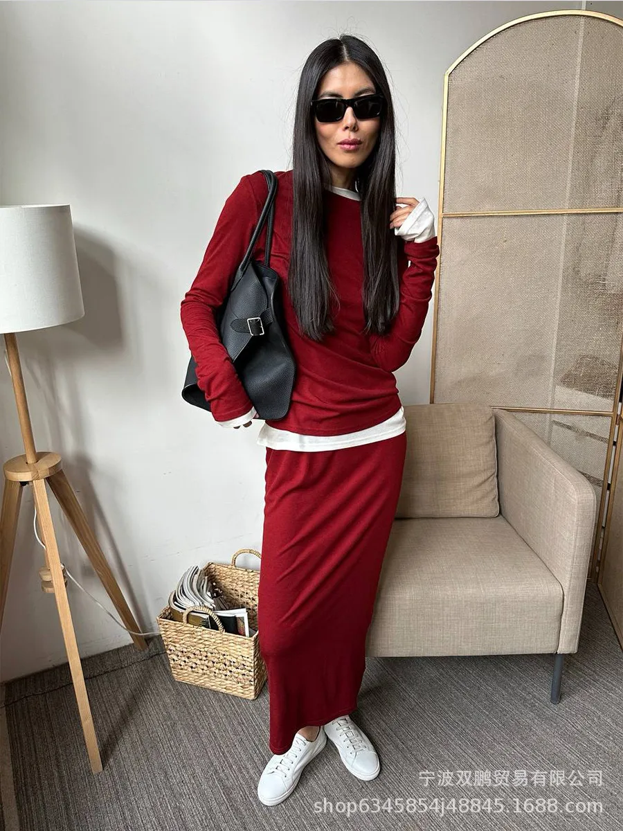 Fashionable Long Open Cardigan Short Skirt Set Women's Strap Vest Three-piece Casual Streetwear Loose Fit Modal Fabric display picture 20