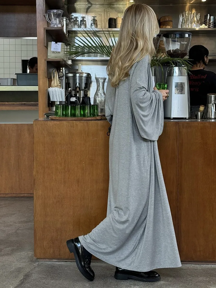 Fashionable Long Open Cardigan Short Skirt Set Women's Strap Vest Three-piece Casual Streetwear Loose Fit Modal Fabric display picture 30