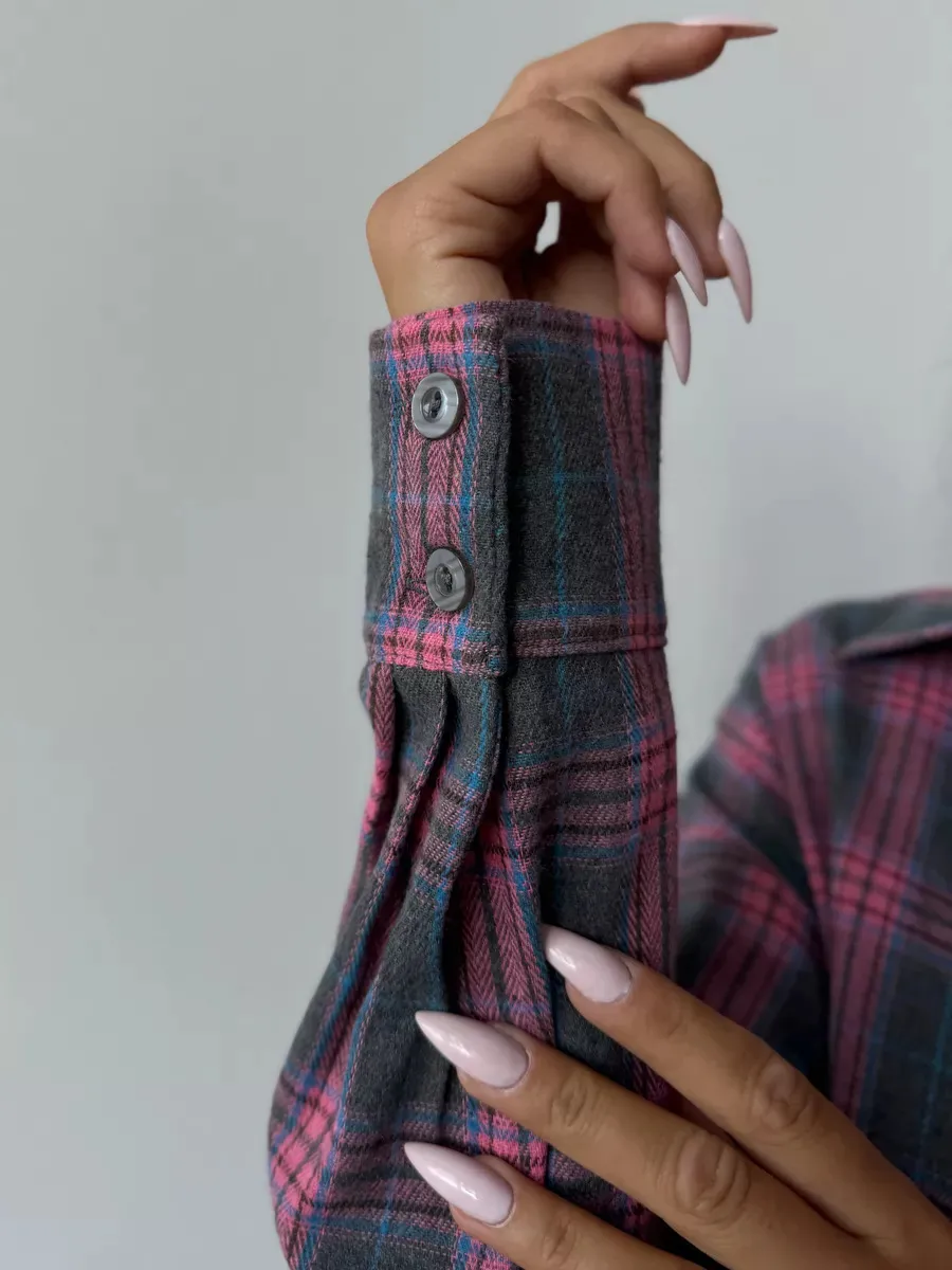 Fashionable Casual Plaid Skirt Set Women's Loose Collar Shirt Waist Cinched Mini Dress Two Piece Set Long Sleeve New Style display picture 18
