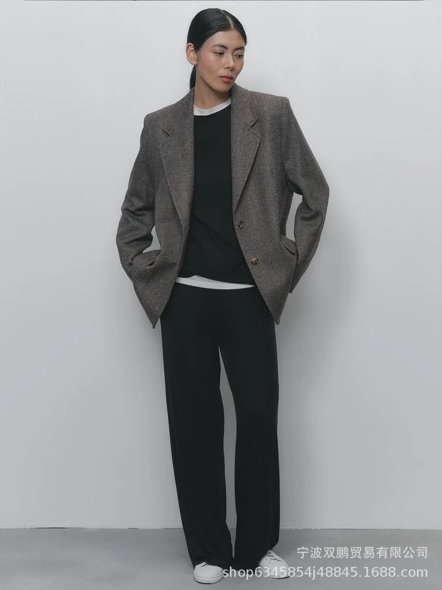 Comfortable Modal Ladies Casual Set Autumn Winter New Style Long Sleeve Wide Leg Pants Red Christmas Two Piece Set Fashionable Leisure Outfit display picture 12