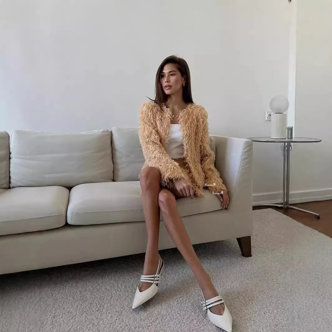 Elegant Tassel Detail Fashion Set Women's Long Sleeve Mini Skirt Casual Outfit New Style Autumn Winter New Arrival display picture 2