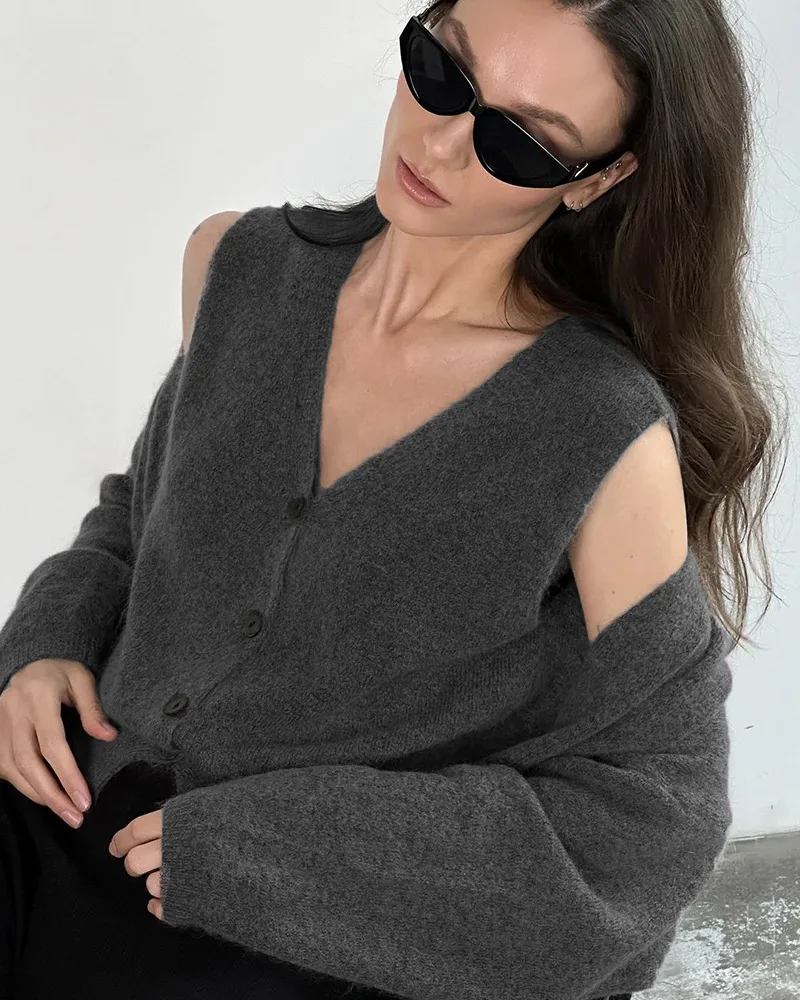 Elegant Style Women's Knitted Long Vest Sweater Casual Fashion Comfortable Breathable Two-Piece Set Spring Autumn New Arrival display picture 5