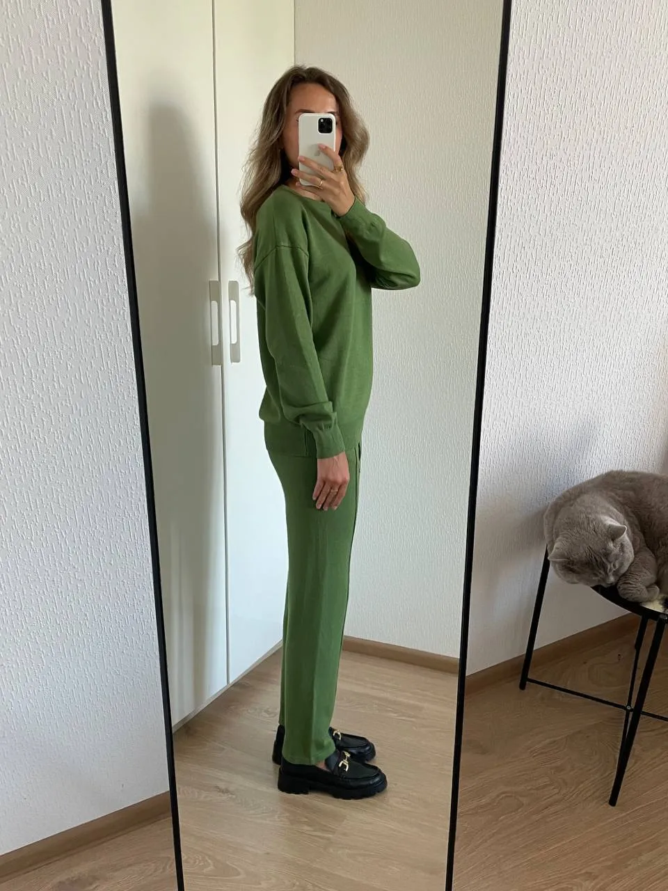 Loose Round Neck Sweater Set Women's Autumn Winter New Style Casual Knitted Outfit Comfortable Long Sleeve Pure Color Fashion display picture 16