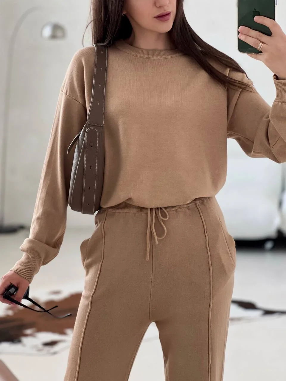 Loose Round Neck Sweater Set Women's Autumn Winter New Style Casual Knitted Outfit Comfortable Long Sleeve Pure Color Fashion display picture 25