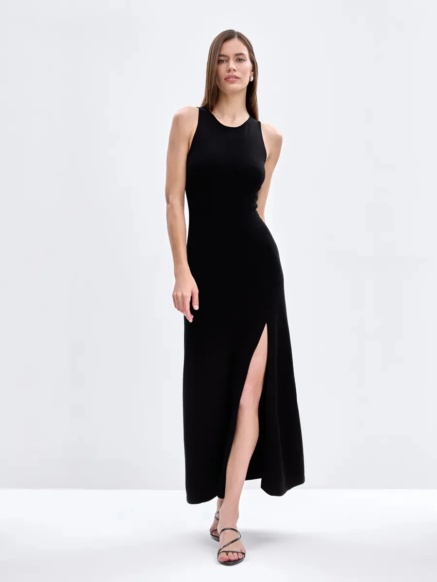 Elegant Long Sleeveless Warm Dress Autumn Winter European Style Fashion Casual High Quality Fabric Comfortable Fit Women's Dress display picture 14