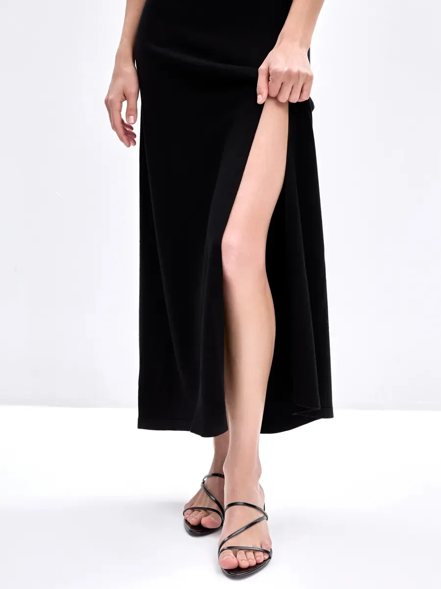 Elegant Long Sleeveless Warm Dress Autumn Winter European Style Fashion Casual High Quality Fabric Comfortable Fit Women's Dress display picture 15