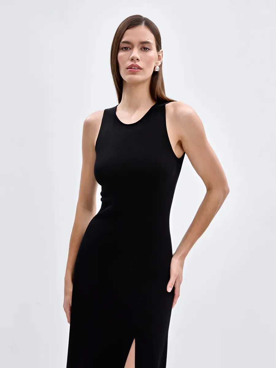 Elegant Long Sleeveless Warm Dress Autumn Winter European Style Fashion Casual High Quality Fabric Comfortable Fit Women's Dress display picture 17
