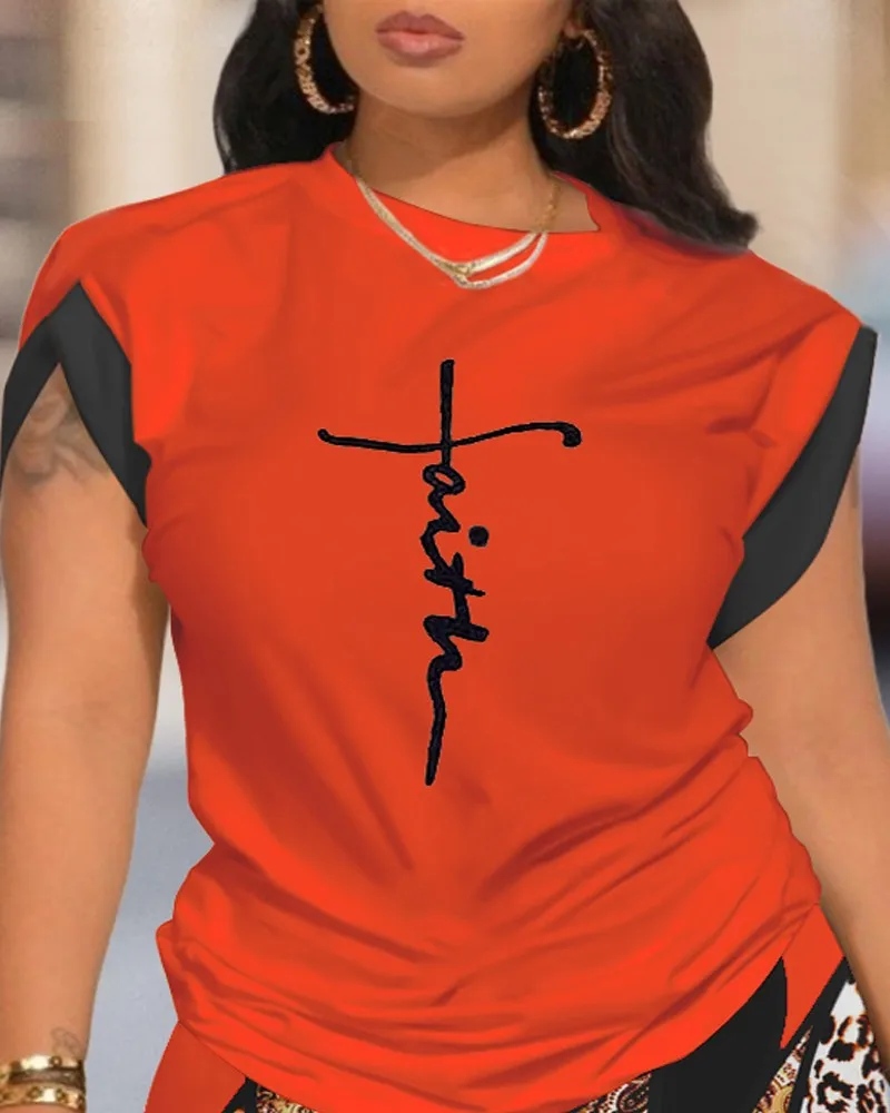 Summer  Women's Fashion Casual Set Round Neck Short Sleeve Digital Printing Polyester Polyester Fiber Street Style Senior Street Style display picture 24