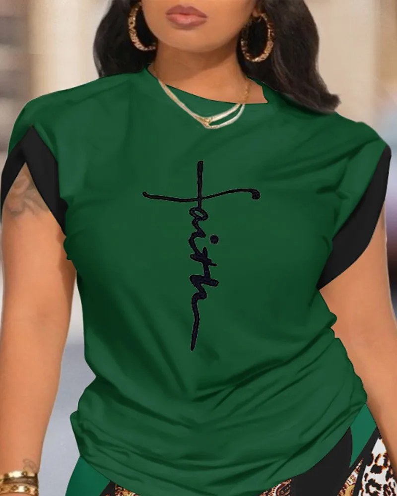 Summer  Women's Fashion Casual Set Round Neck Short Sleeve Digital Printing Polyester Polyester Fiber Street Style Senior Street Style display picture 27