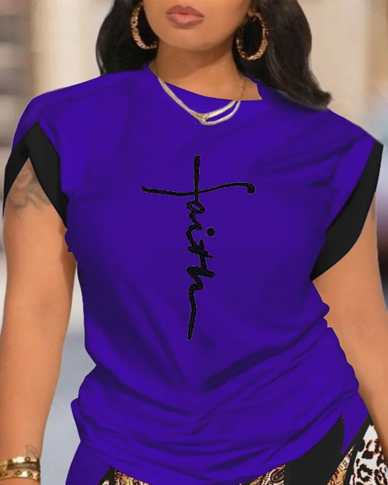 Summer  Women's Fashion Casual Set Round Neck Short Sleeve Digital Printing Polyester Polyester Fiber Street Style Senior Street Style display picture 30
