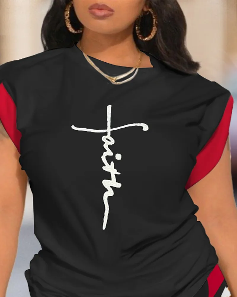 Summer  Women's Fashion Casual Set Round Neck Short Sleeve Digital Printing Polyester Polyester Fiber Street Style Senior Street Style display picture 33