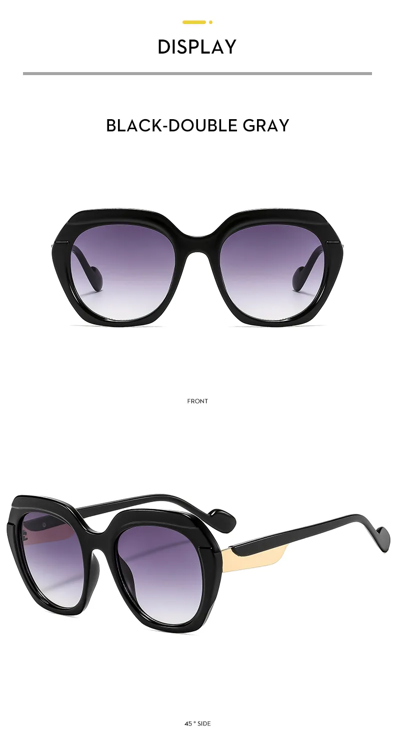 Fashionable Color Block Sunscreen Sunglasses For Women Casual Elegant Style Blue Light Blocking All Seasons Suitable Square Frame display picture 3