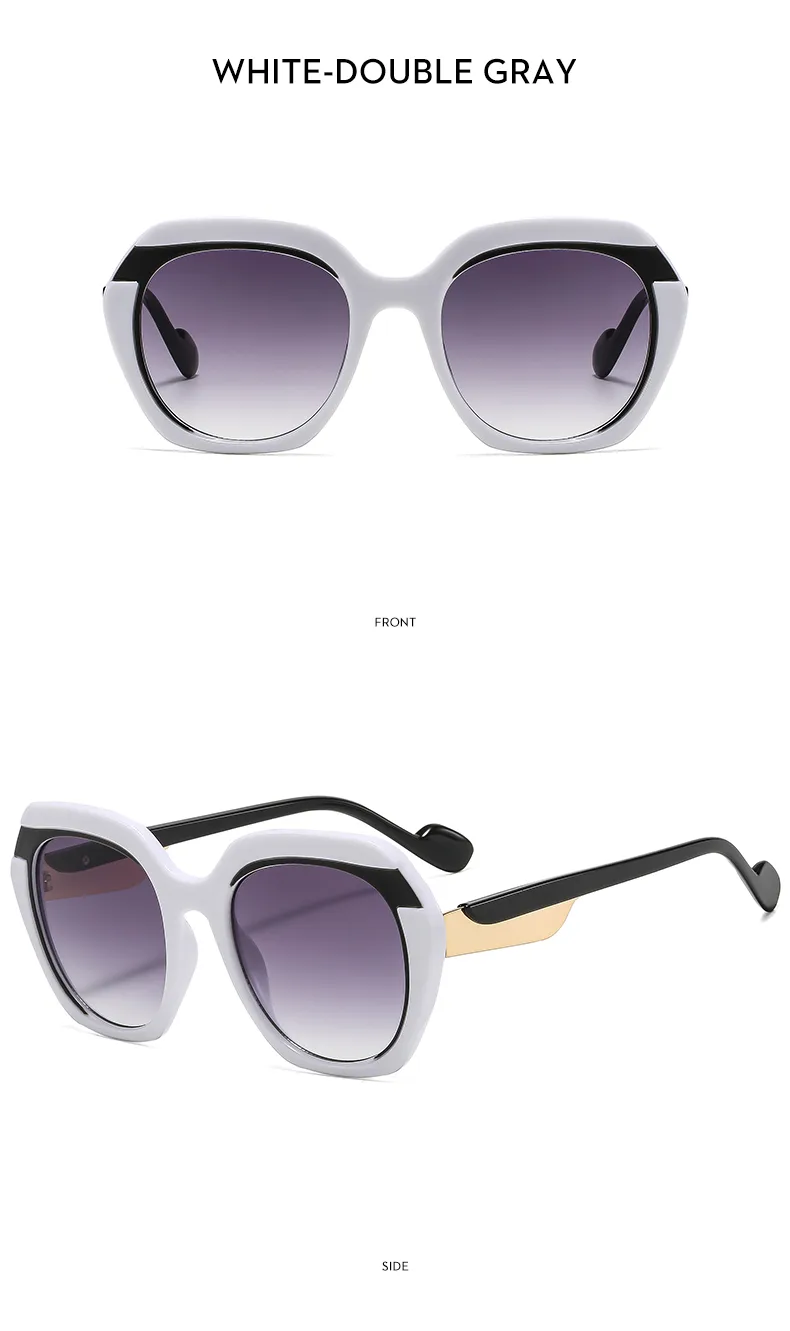 Fashionable Color Block Sunscreen Sunglasses For Women Casual Elegant Style Blue Light Blocking All Seasons Suitable Square Frame display picture 16