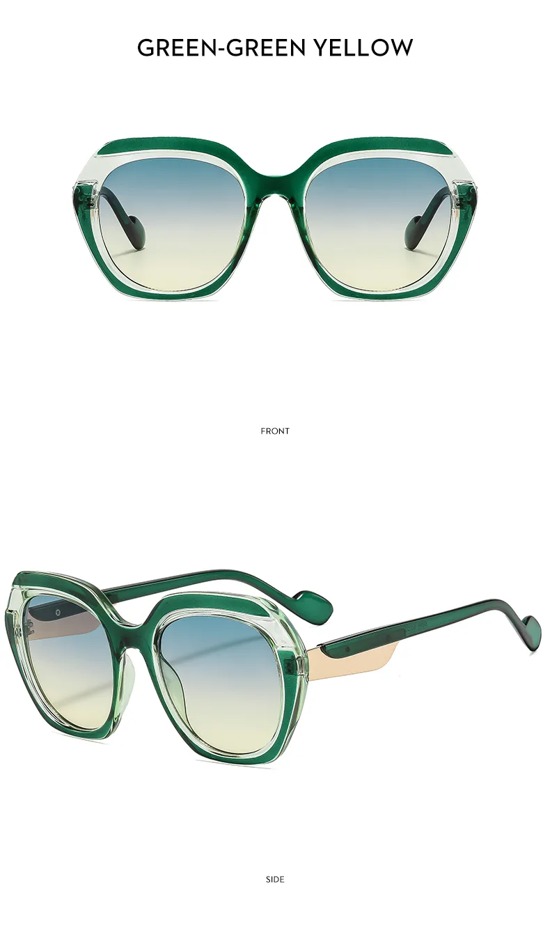 Fashionable Color Block Sunscreen Sunglasses For Women Casual Elegant Style Blue Light Blocking All Seasons Suitable Square Frame display picture 15