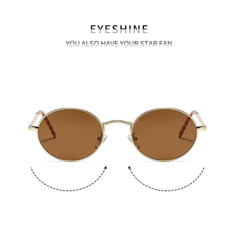 Fashionable Unisex Metal Material UV Protection Sunglasses Oval Frame Full Frame Casual Style Suitable For All Seasons display picture 1
