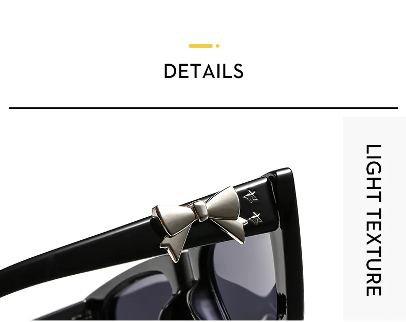 Fashionable New Style Square Sunglasses Unisex Casual Elegant Sun Protection Eyewear Butterfly Bow Trendy All Match display picture 3