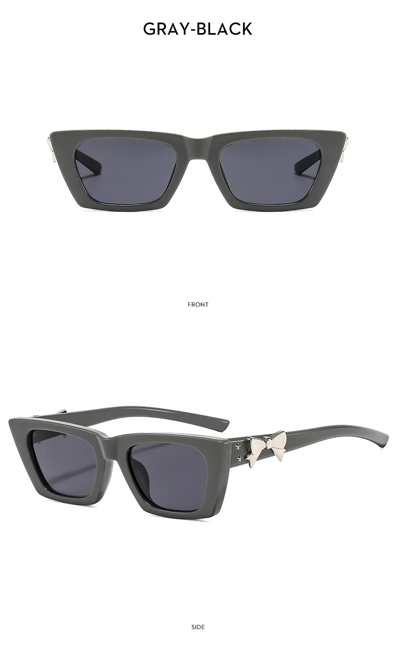 Fashionable New Style Square Sunglasses Unisex Casual Elegant Sun Protection Eyewear Butterfly Bow Trendy All Match display picture 5