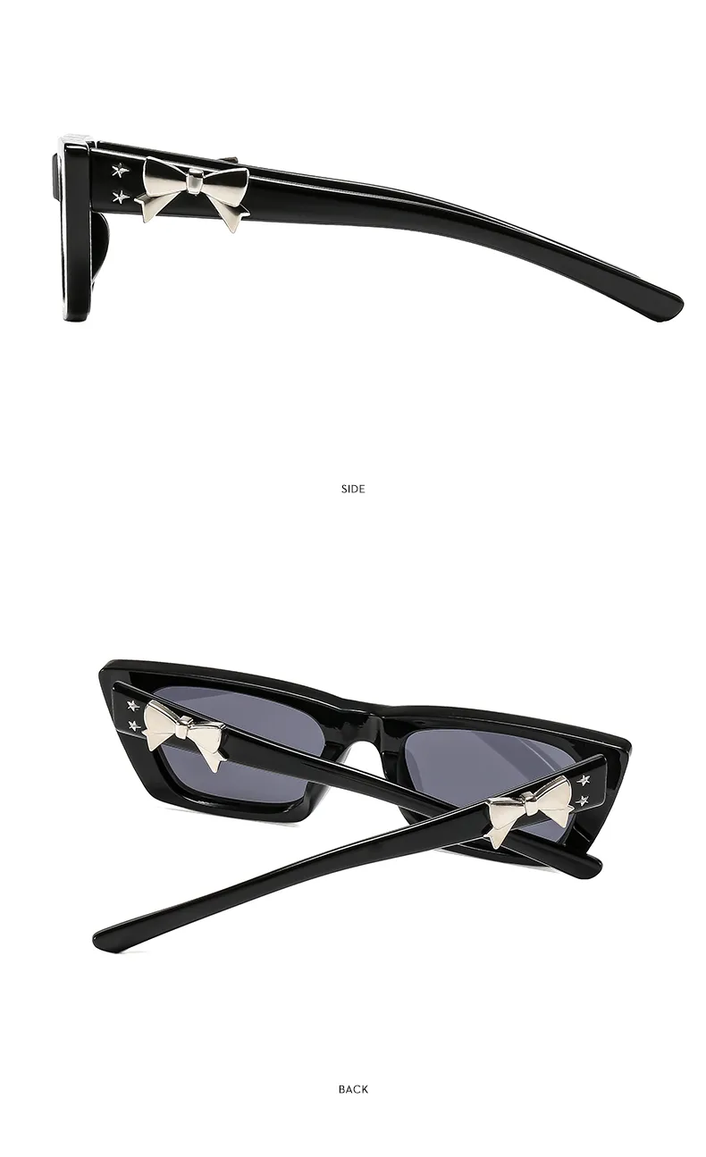 Fashionable New Style Square Sunglasses Unisex Casual Elegant Sun Protection Eyewear Butterfly Bow Trendy All Match display picture 9