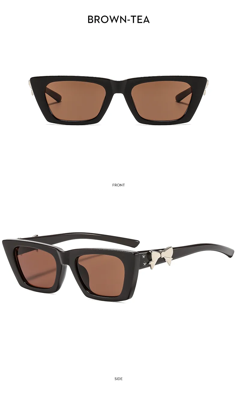 Fashionable New Style Square Sunglasses Unisex Casual Elegant Sun Protection Eyewear Butterfly Bow Trendy All Match display picture 12