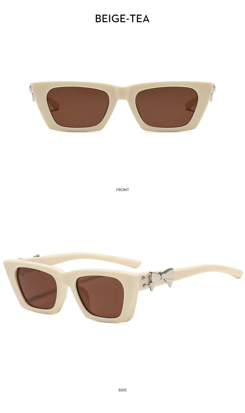 Fashionable New Style Square Sunglasses Unisex Casual Elegant Sun Protection Eyewear Butterfly Bow Trendy All Match display picture 10