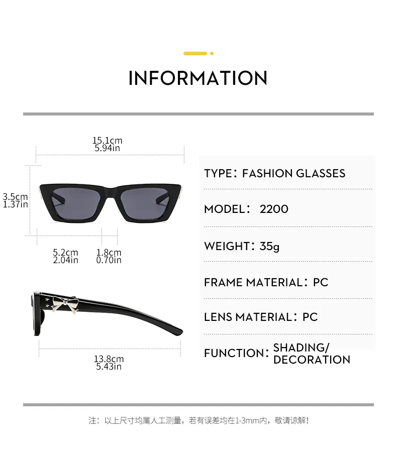 Fashionable New Style Square Sunglasses Unisex Casual Elegant Sun Protection Eyewear Butterfly Bow Trendy All Match display picture 7