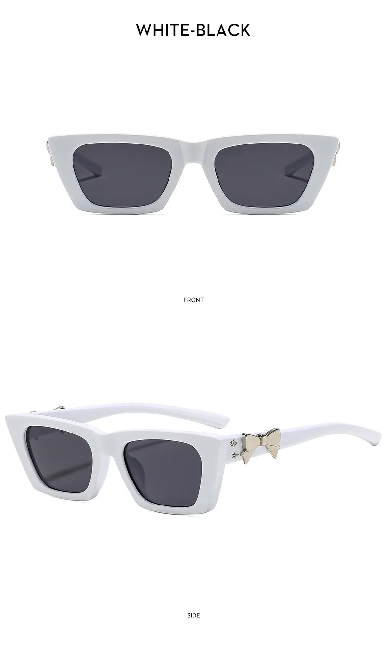Fashionable New Style Square Sunglasses Unisex Casual Elegant Sun Protection Eyewear Butterfly Bow Trendy All Match display picture 6