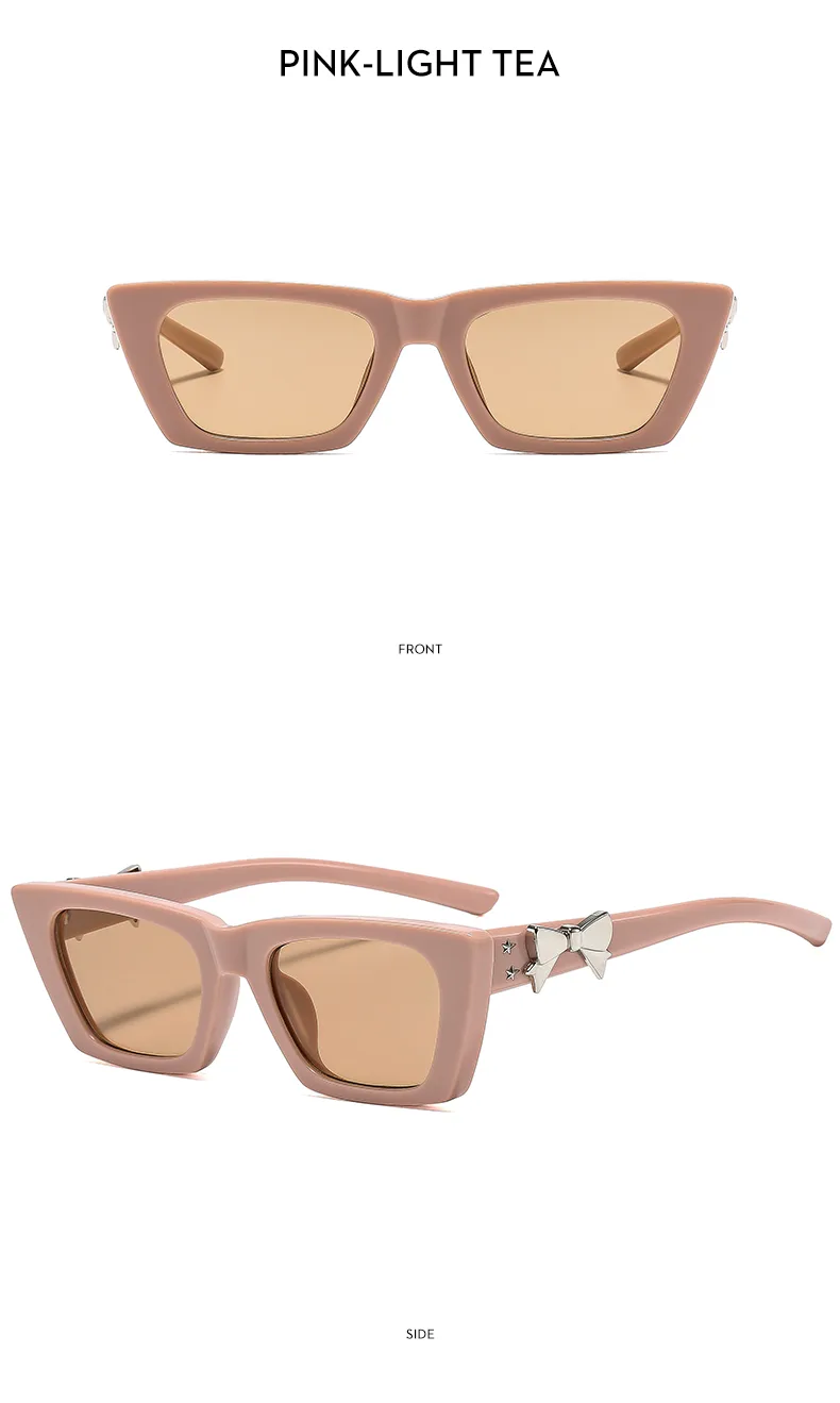 Fashionable New Style Square Sunglasses Unisex Casual Elegant Sun Protection Eyewear Butterfly Bow Trendy All Match display picture 14