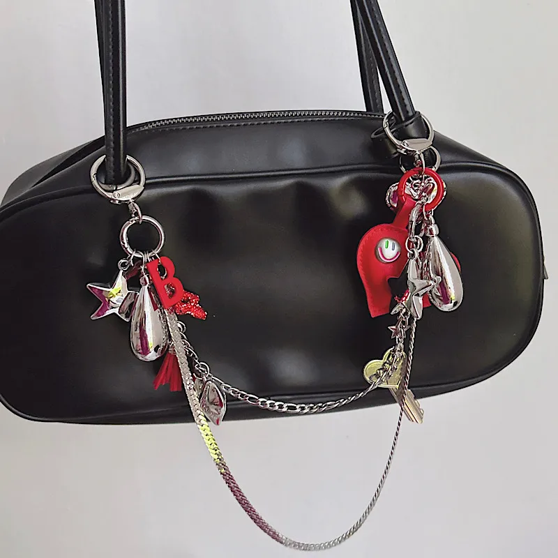 Miu Series Sweet And Cool Heart-shaped Bow Pendant, Leopard Print Beads, Colorful Woven Rope Pearl Cha display picture 1