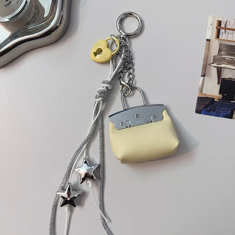 Cute Mini 3D Bag-shaped Pendant School Bag Decoration Pendant Chain Light And Sweet Style PU Material Girly Heart display picture 3