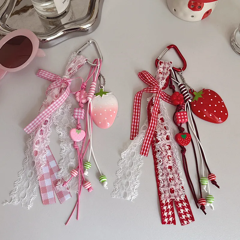 Original Cute Strawberry Bag Accessories Women's Fashion High-End PVC Printing Bag Accessories Sweet Style Bag Accessories display picture 1