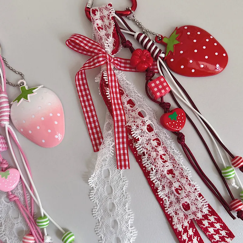 Original Cute Strawberry Bag Accessories Women's Fashion High-End PVC Printing Bag Accessories Sweet Style Bag Accessories display picture 2