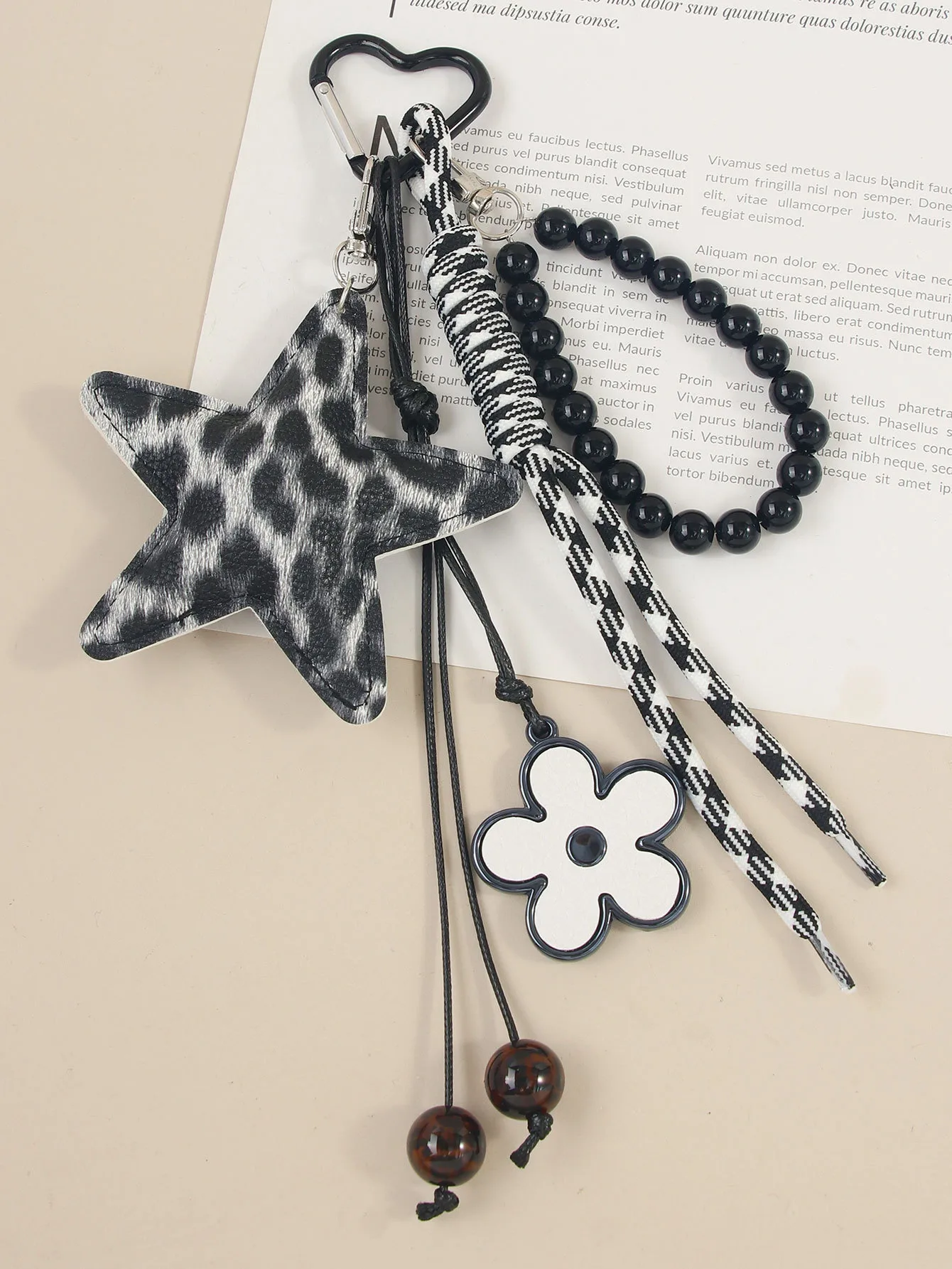 Fashion New XINGX Pattern Beaded Braided Rope Package Pendant Keychain Accessories Pu Material Personalized Design Ornaments display picture 3