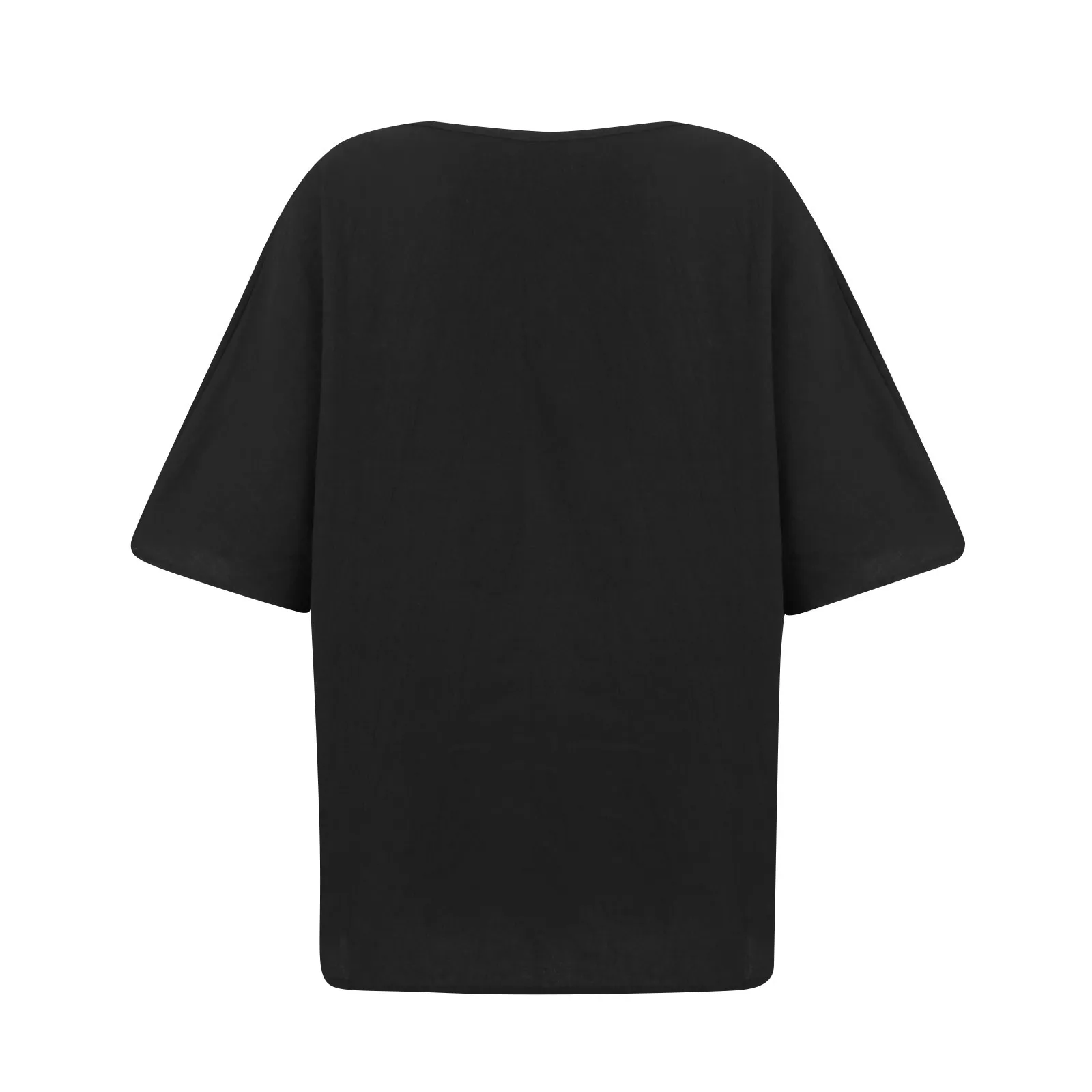 Summer Cotton Linen Solid Color Short Sleeve Women's Slim Fit Casual Top Plus Size Women's Shirt Round Neck T-Shirt Street Style display picture 8