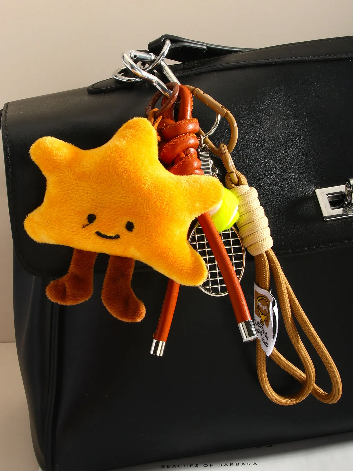 Samsung-Shaped Plush Key Chain Bag Accessories Sweet Girl Doll Tennis Key Chain Handmade Design Fashion Personalized Blogger Item display picture 2