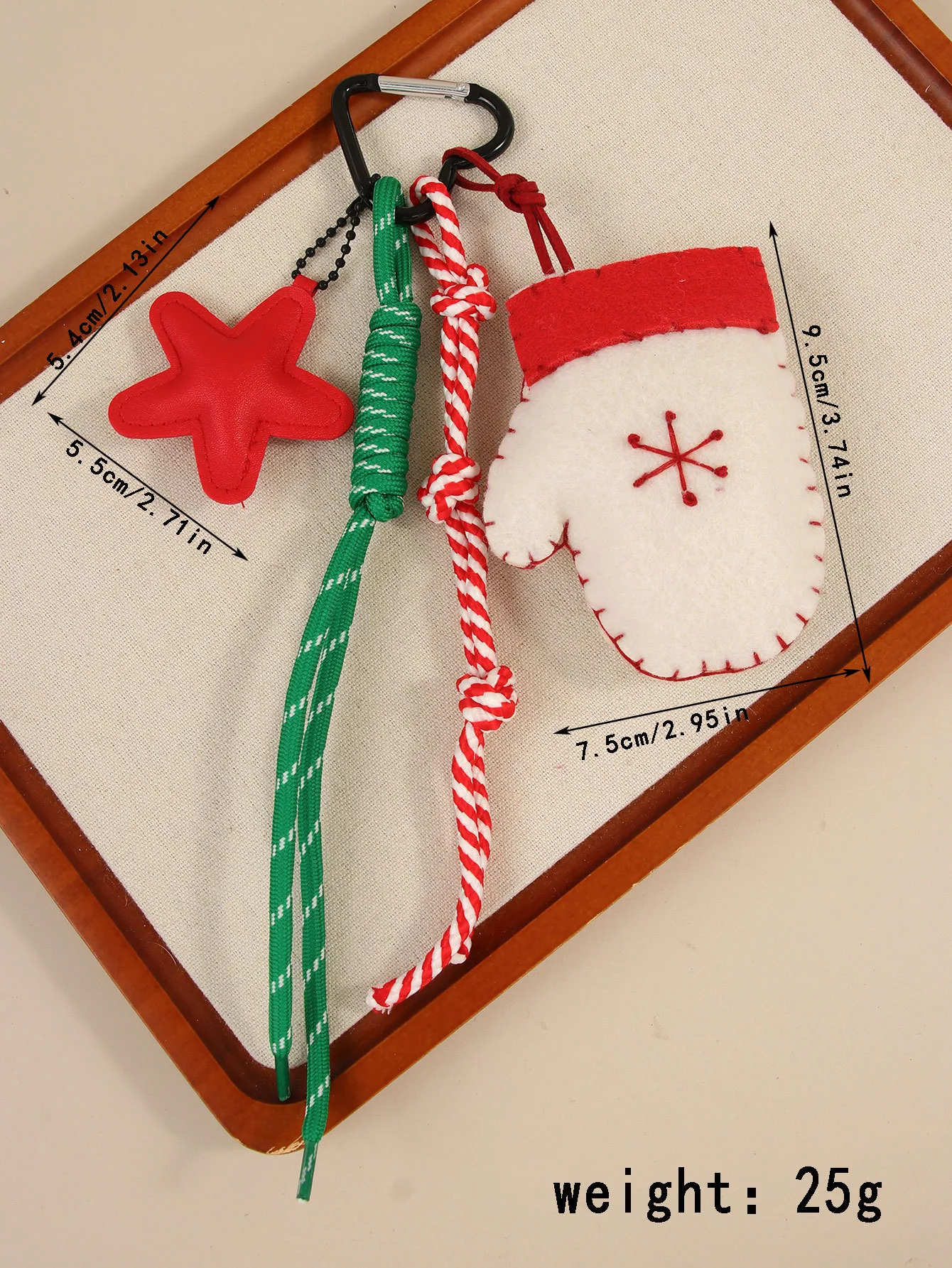 Christmas Keychain Cute Cartoon Wool Felt Santa Claus Socks Gloves Bag Accessories Creative Gift Handmade Star Moon Cloud Universe Design display picture 2