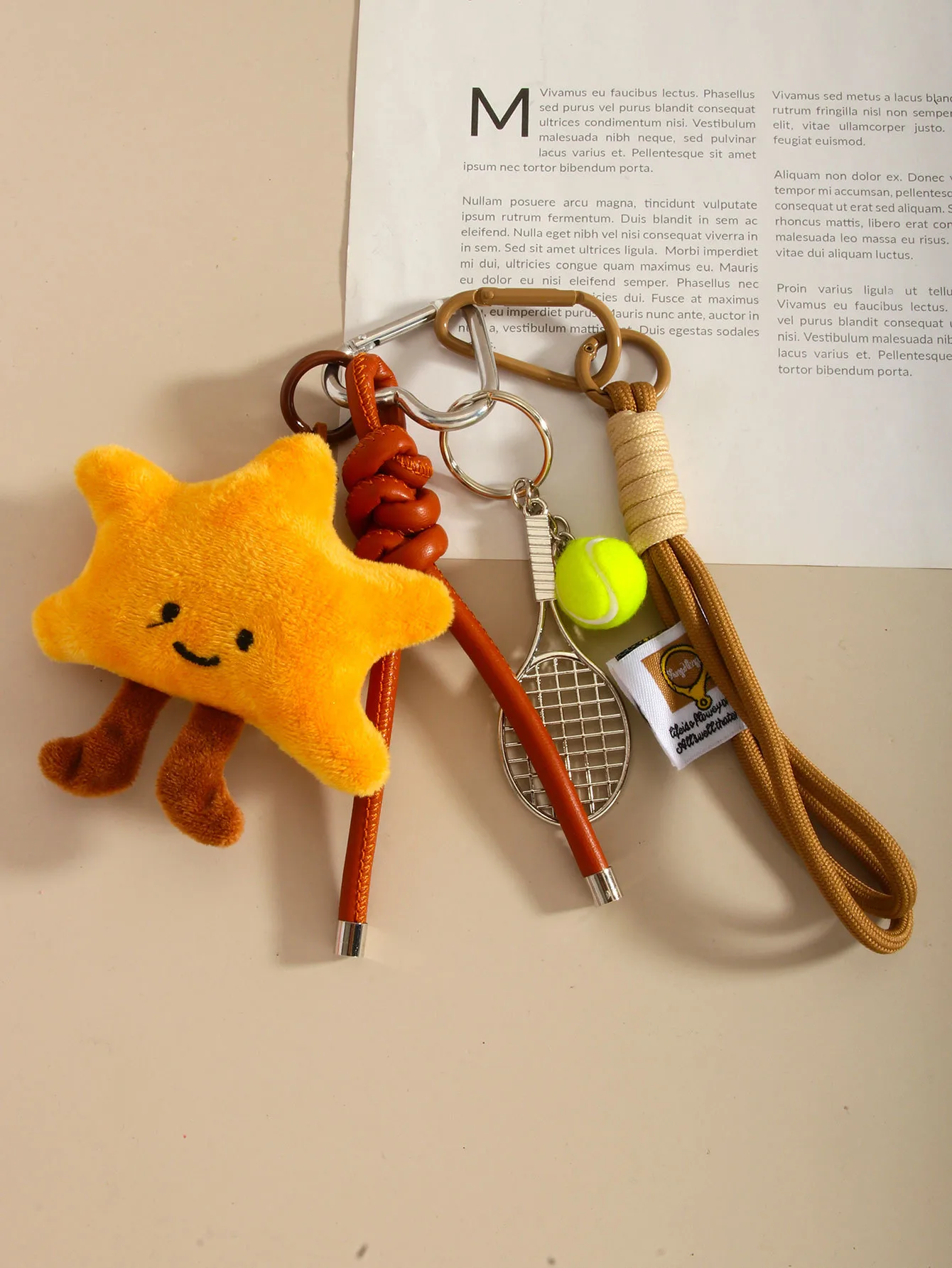 Samsung-Shaped Plush Key Chain Bag Accessories Sweet Girl Doll Tennis Key Chain Handmade Design Fashion Personalized Blogger Item display picture 5