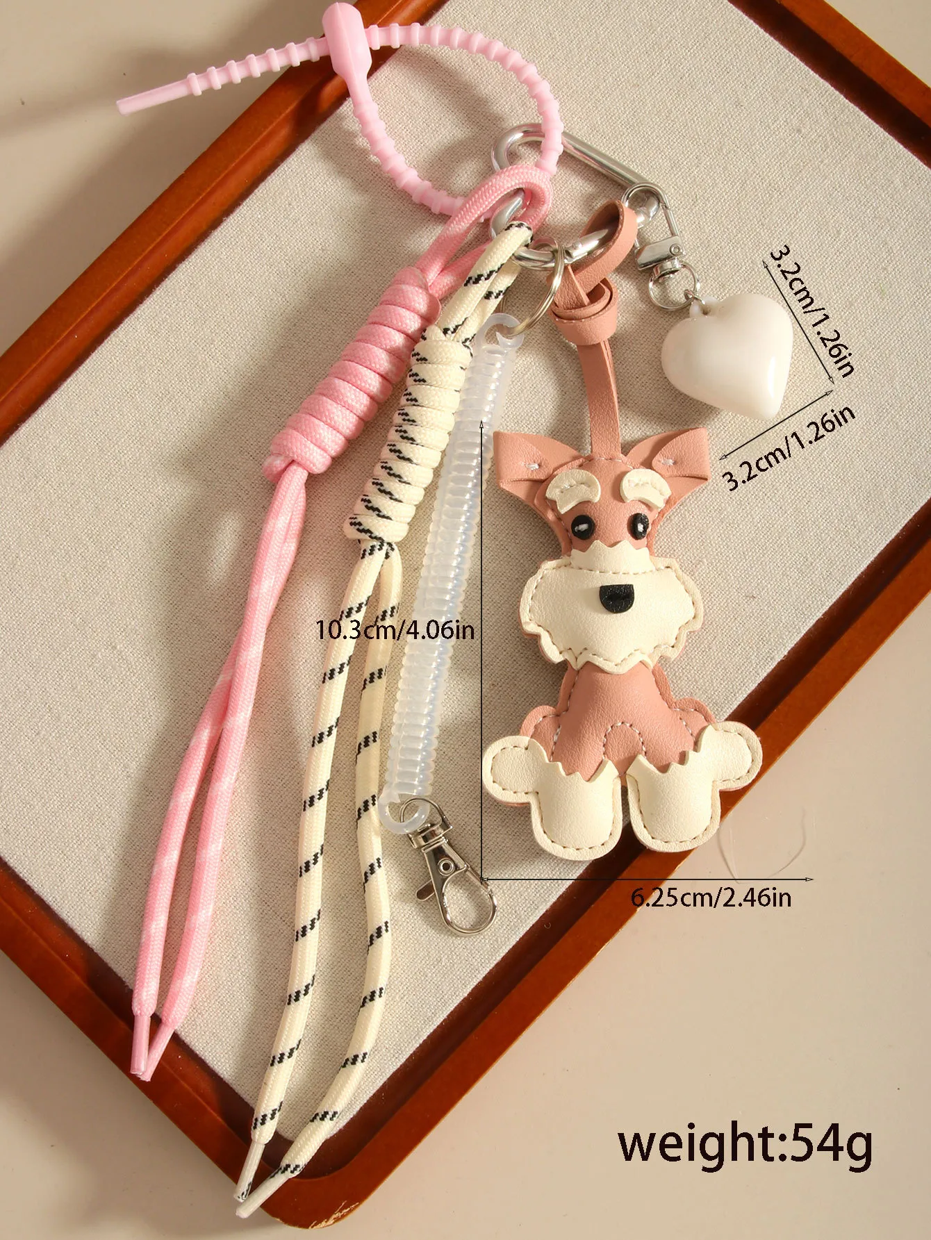 Cute PU Dog Howling Keychain Climbing Hook Baseball Knitting Rope Pendant Multi-functional Bag Decor Personalized Style Semi-Handmade Design display picture 2