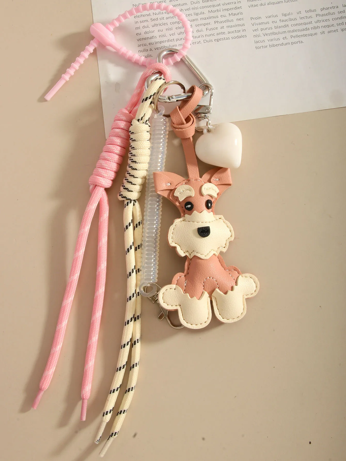 Cute PU Dog Howling Keychain Climbing Hook Baseball Knitting Rope Pendant Multi-functional Bag Decor Personalized Style Semi-Handmade Design display picture 8